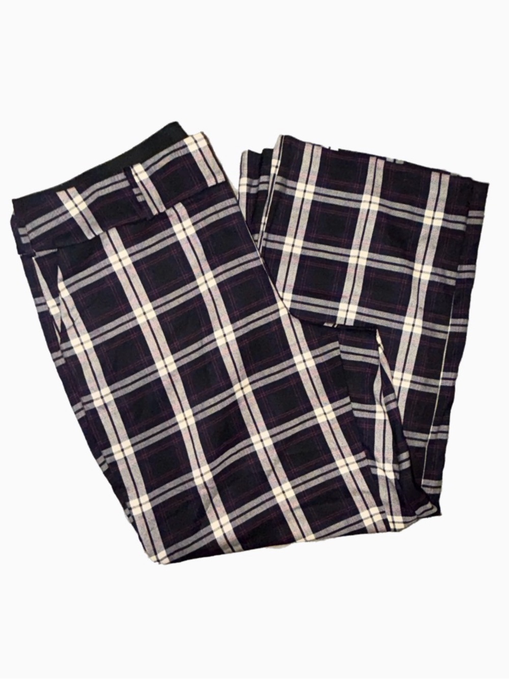 NWT Lane Bryant 24 Long Wide Leg Signature Dress Pants 24L Blue Plaid High Rise - Picture 14 of 14